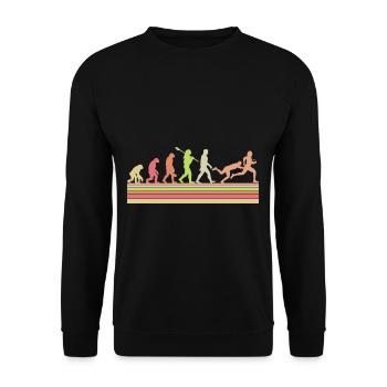 Rugby Ball Sport Player Retro Evolution Rugby Team - Unisex Sweatshirt - black - Front - Alina (178cm) & Michal (187cm)