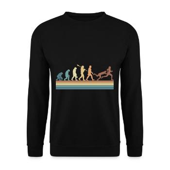 Rugby Ball Sport Player Retro Evolution Rugby Team - Unisex Sweatshirt - black - Front - Alina (178cm) & Michal (187cm)