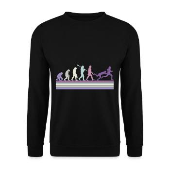 Rugby Ball Sport Player Retro Evolution Rugby Team - Unisex Sweatshirt - black - Front - Alina (178cm) & Michal (187cm)