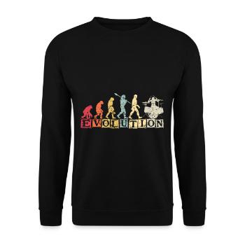 Human Evolution Guitar Band Retro Vintage - Sweat-shirt Unisexe - noir - Devant - Alina (178cm) & Michal (187cm)