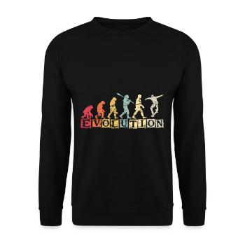 Evolution Skateboarding Skate Retro Streetwear - Unisex Sweatshirt - black - Front - Alina (178cm) & Michal (187cm)