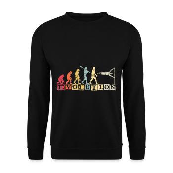 Evolution de l’homme Calisthenics Retro Vintage - Sweat-shirt Unisexe - noir - Devant - Alina (178cm) & Michal (187cm)