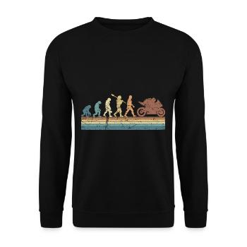 Motorcycle Evolution Vintage Shadow Biker - Unisex Pullover - Schwarz - Vorne - Alina (178cm) & Michal (187cm)