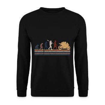 Motorcycle Evolution Vintage Shadow Biker - Unisex Pullover - Schwarz - Vorne - Alina (178cm) & Michal (187cm)