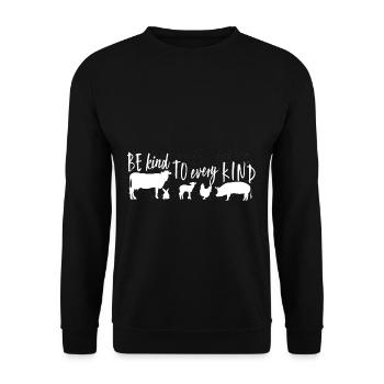 Be Kind To Every Kind Vegetarian Vegan - Unisex Sweatshirt - black - Front - Alina (178cm) & Michal (187cm)