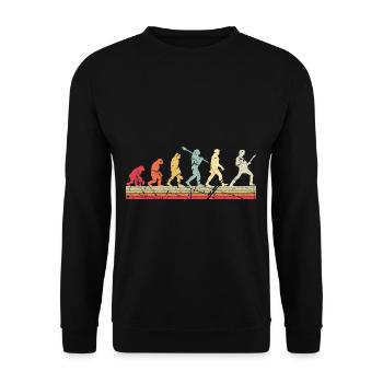 Human Evolution Guitar Band Retro Vintage - Sweat-shirt Unisexe - noir - Devant - Alina (178cm) & Michal (187cm)