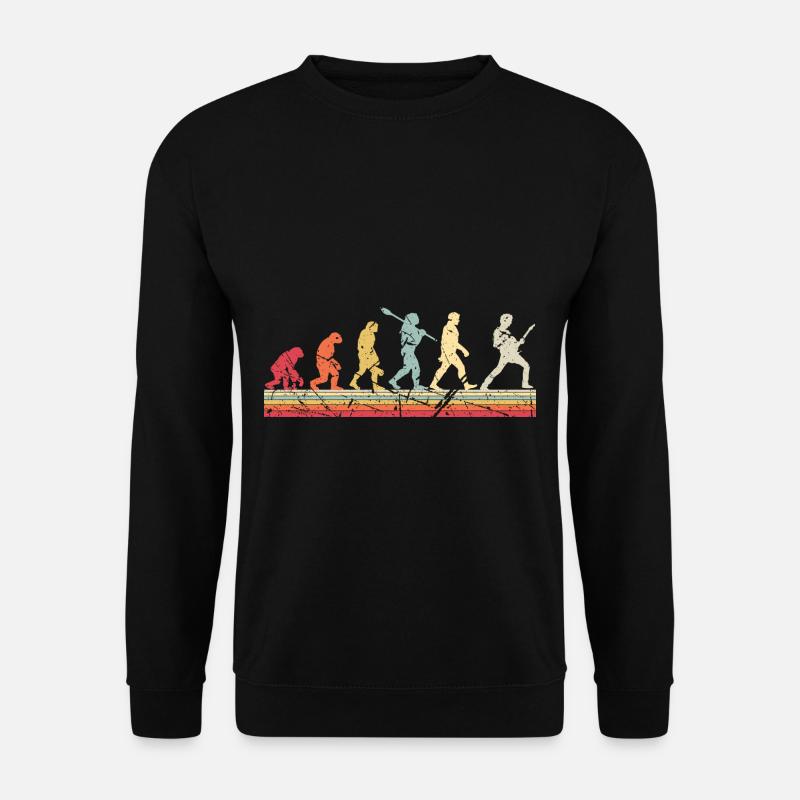 Human Evolution Guitar Band Retro Vintage - Unisex Sweatshirt - black