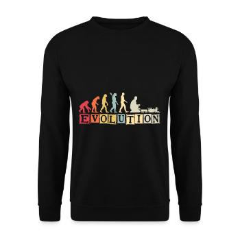 Evolution of Human Train Model Railway - Unisex Pullover - Schwarz - Vorne - Alina (178cm) & Michal (187cm)