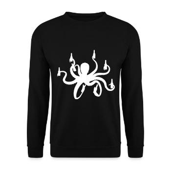 octopus - Unisex Sweatshirt - black - Front - Alina (178cm) & Michal (187cm)