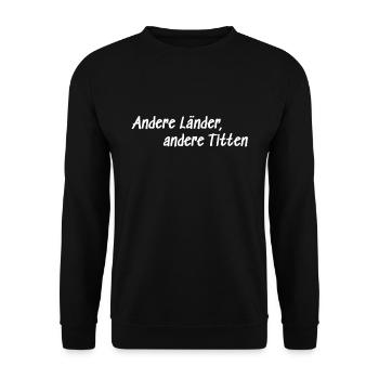 Andere Länder andere Titten - Unisex Pullover - Schwarz - Vorne - Alina (178cm) & Michal (187cm)