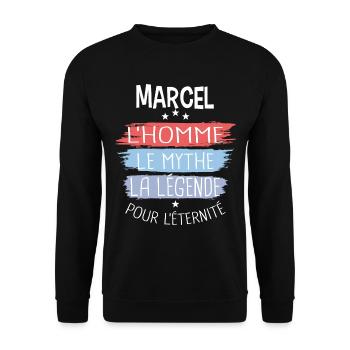 Marcel l'homme le mythe la légende - Sweat-shirt Unisexe - noir - Devant - Alina (178cm) & Michal (187cm)