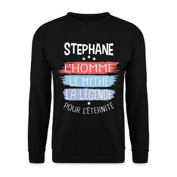 Stéphane l'homme le mythe la légende - Sweat-shirt Unisexe - noir - Devant - Alina (178cm) & Michal (187cm)