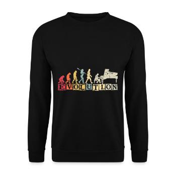 Evolution Piano Musician Keyboard Orchestra - Unisex Pullover - Schwarz - Vorne - Alina (178cm) & Michal (187cm)