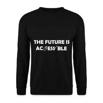 The Future Is Accessible ASL Sign Language Braille - Unisex Sweatshirt - black - Front - Alina (178cm) & Michal (187cm)