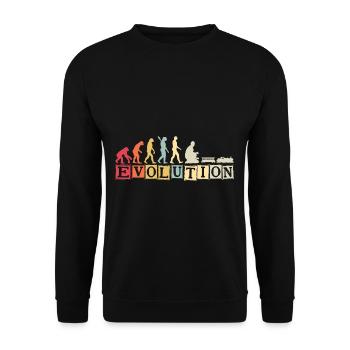 Evolution of Human Train Model Railway - Unisex Pullover - Schwarz - Vorne - Alina (178cm) & Michal (187cm)