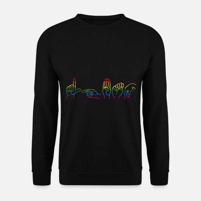 ASL LGBTQ Sign Language Pride - Unisex Sweatshirt - black