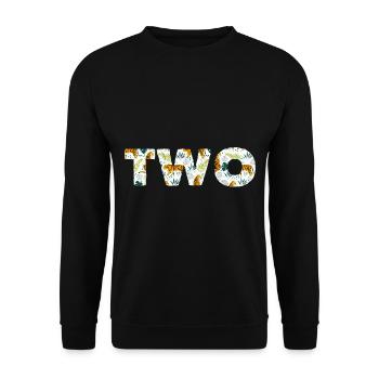 Jungle Birthday Children Tiger 2 years old - Unisex Sweatshirt - black - Front - Alina (178cm) & Michal (187cm)