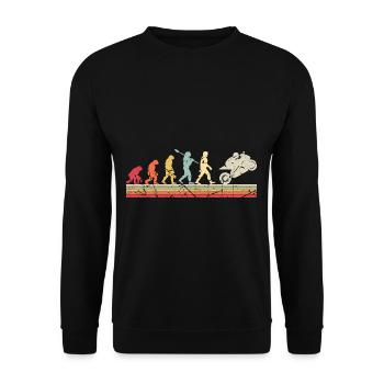 Moto Evolution Vintage Superbike Biker - Sweat-shirt Unisexe - noir - Devant - Alina (178cm) & Michal (187cm)