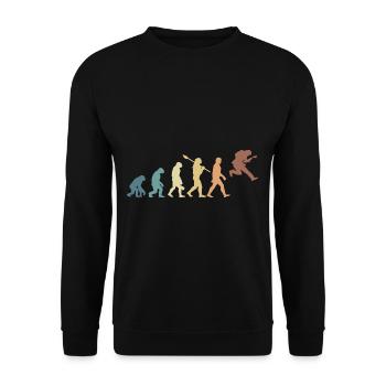 Human Evolution Guitar Band Retro Vintage - Sweat-shirt Unisexe - noir - Devant - Alina (178cm) & Michal (187cm)