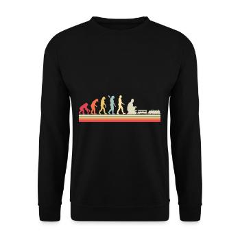Evolution of Human Train Model Railway - Unisex Pullover - Schwarz - Vorne - Alina (178cm) & Michal (187cm)