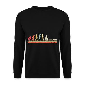 Evolution of Human Train Model Railway - Unisex Pullover - Schwarz - Vorne - Alina (178cm) & Michal (187cm)
