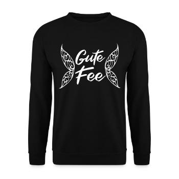 Gute Fee Magie Liebe Flügel mystisch Fabelwesen - Unisex Pullover - Schwarz - Vorne - Alina (178cm) & Michal (187cm)
