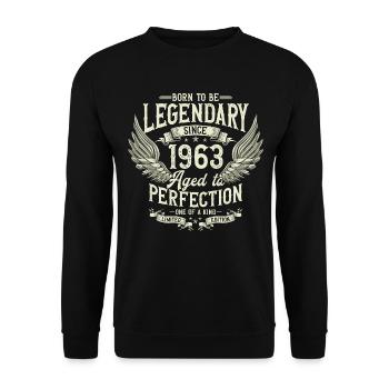 Légendaire depuis 1963 Vintage Vintage Anniversaire - Sweat-shirt Unisexe - noir - Devant - Alina (178cm) & Michal (187cm)