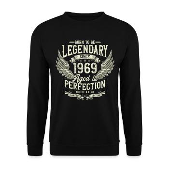 Légendaire depuis 1969 Vintage Vintage Anniversaire - Sweat-shirt Unisexe - noir - Devant - Alina (178cm) & Michal (187cm)