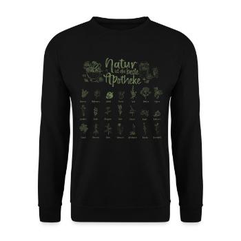Natur ist die beste Apotheke - Unisex Pullover - Schwarz - Vorne - Alina (178cm) & Michal (187cm)