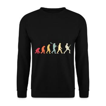 Human Evolution Guitar Band Retro Vintage - Sweat-shirt Unisexe - noir - Devant - Alina (178cm) & Michal (187cm)