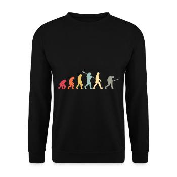 Human Evolution Guitar Band Retro Vintage - Sweat-shirt Unisexe - noir - Devant - Alina (178cm) & Michal (187cm)