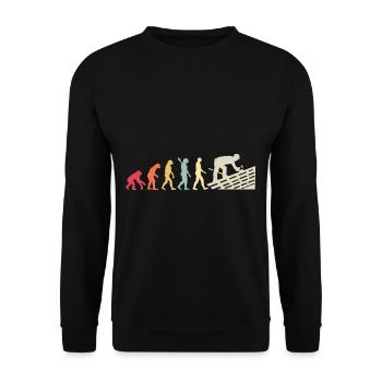 Roofer Human Evolution Retro Vintage Construction - Unisex Sweatshirt - black - Front - Alina (178cm) & Michal (187cm)