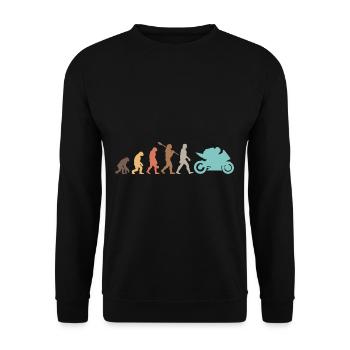 Motorcycle Evolution Vintage Shadow Biker - Unisex Pullover - Schwarz - Vorne - Alina (178cm) & Michal (187cm)