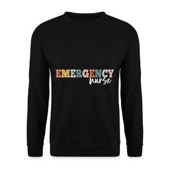 Emergency Nurse Dialysis Nursing RN - Unisex Sweatshirt - black - Front - Alina (178cm) & Michal (187cm)