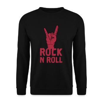 Rock N Roll sign - Unisex Sweatshirt - black - Front - Alina (178cm) & Michal (187cm)