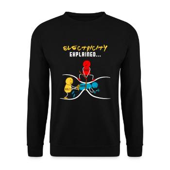 Ohm Volt Ampere Geschenk Elektriker Strom lustig - Unisex Pullover - Schwarz - Vorne - Alina (178cm) & Michal (187cm)