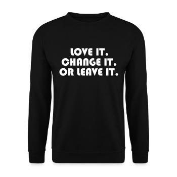 J'adore! Changez-le! Ou laissez-le! - Sweat-shirt Unisexe - noir - Devant - Alina (178cm) & Michal (187cm)