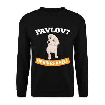 Pavlov - He Rings A Bell - Funny Psychology - Unisex Sweatshirt - black - Front - Alina (178cm) & Michal (187cm)