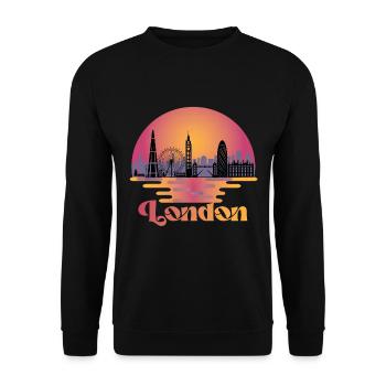 Londres Skyline Royaume-Uni Voyage - Sweat-shirt Unisexe - noir - Devant - Alina (178cm) & Michal (187cm)