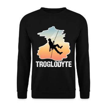 Troglodyte drôle de spéléologie - Spéléologie des nids-de-poule - Sweat-shirt Unisexe - noir - Devant - Alina (178cm) & Michal (187cm)