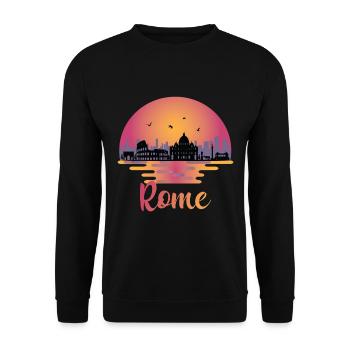Skyline von Rom - Italien Reisen - Roma Italia - Unisex Pullover - Schwarz - Vorne - Alina (178cm) & Michal (187cm)