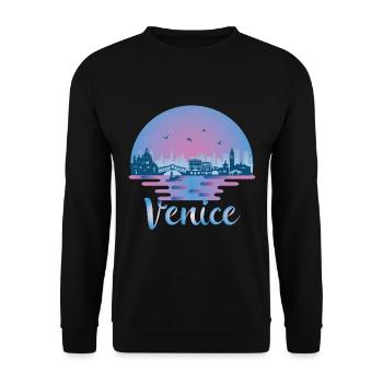 Venice Italy Venezia Skyline Italia Travel - Unisex Sweatshirt - black - Front - Alina (178cm) & Michal (187cm)
