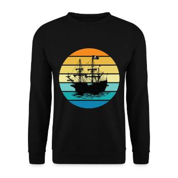 Pirate Ship - Unisex Sweatshirt - black - Front - Alina (178cm) & Michal (187cm)