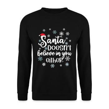 Le Père Noël ne croit pas en vous non plus - Sweat-shirt Unisexe - noir - Devant - Alina (178cm) & Michal (187cm)