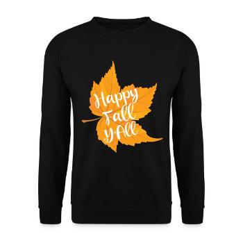 Frohen Herbst ihr alle - Herbstliebhaber - Unisex Pullover - Schwarz - Vorne - Alina (178cm) & Michal (187cm)