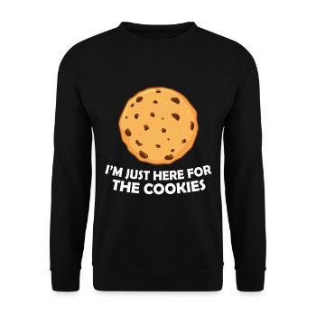 Je suis juste là pour les biscuits - Sweat-shirt Unisexe - noir - Devant - Alina (178cm) & Michal (187cm)