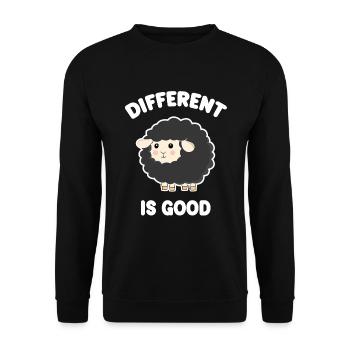 Anders ist Good Black Sheep - Unisex Pullover - Schwarz - Vorne - Alina (178cm) & Michal (187cm)