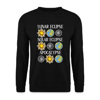 Lunar Eclipse Solar Eclipse Apocalypse - Unisex Sweatshirt - black - Front - Alina (178cm) & Michal (187cm)