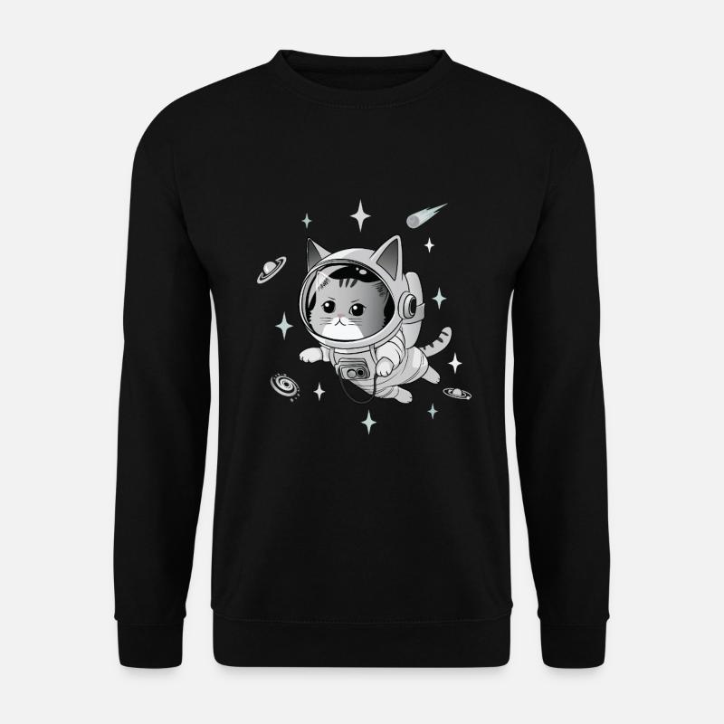 Astronaut Cat - Unisex Sweatshirt - black