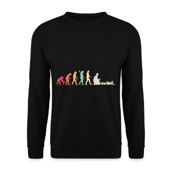 Evolution of Human Train Model Railway - Unisex Pullover - Schwarz - Vorne - Alina (178cm) & Michal (187cm)